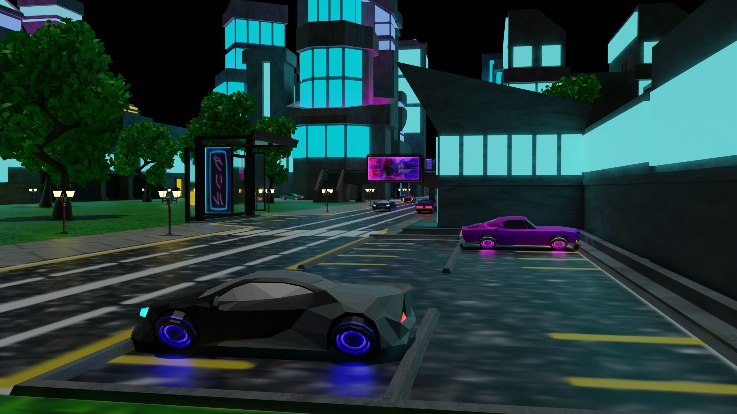 Metropolis Megalopolis Cosmopolis Town Sci fi Future  Low-poly 3D model_3