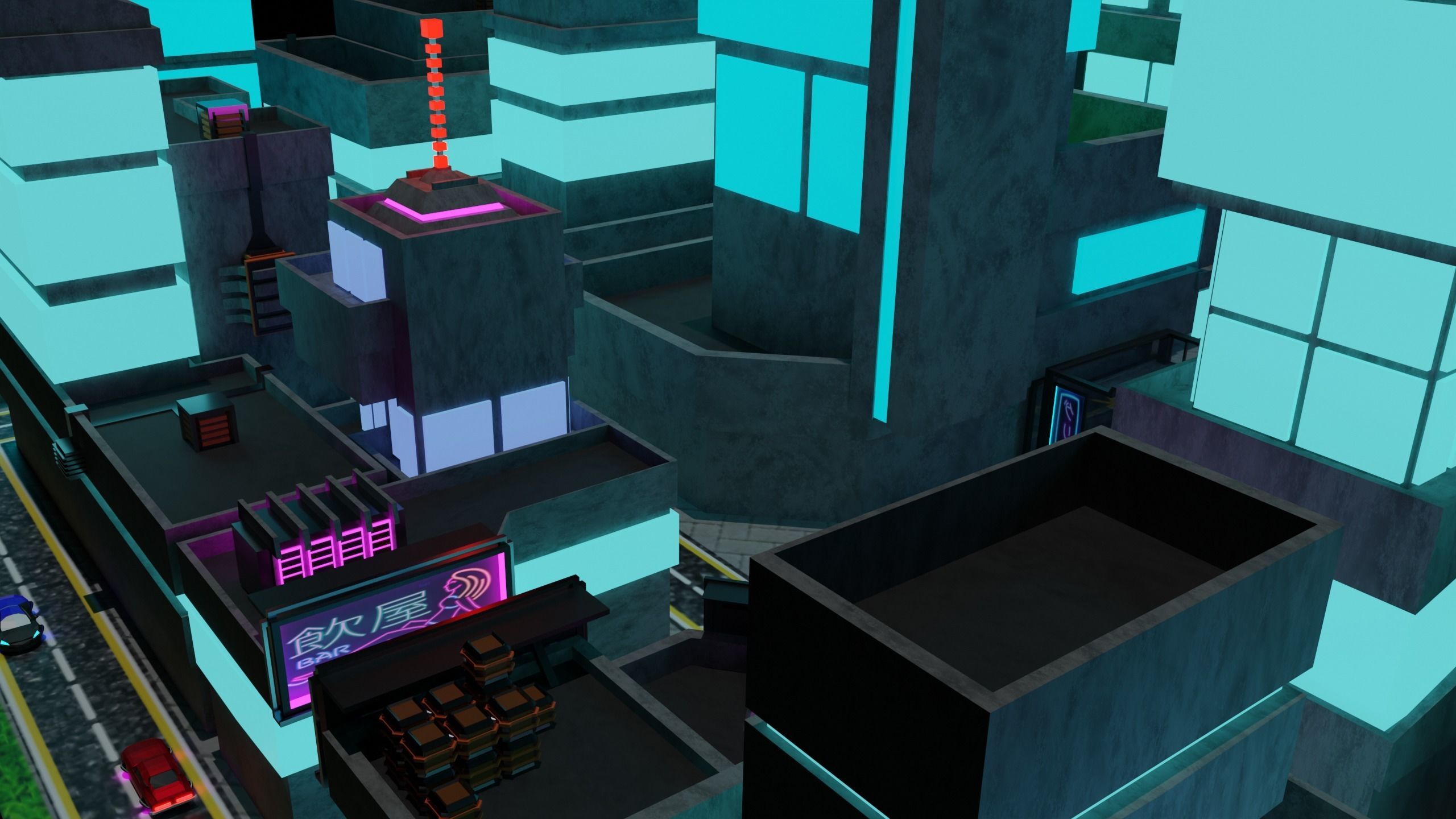 Metropolis Megalopolis Cosmopolis Town Sci fi Future  Low-poly 3D model_7