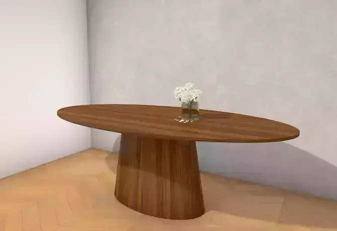 Angel Cerda LE015 Mesa de Comedor oval table VectorWorks model