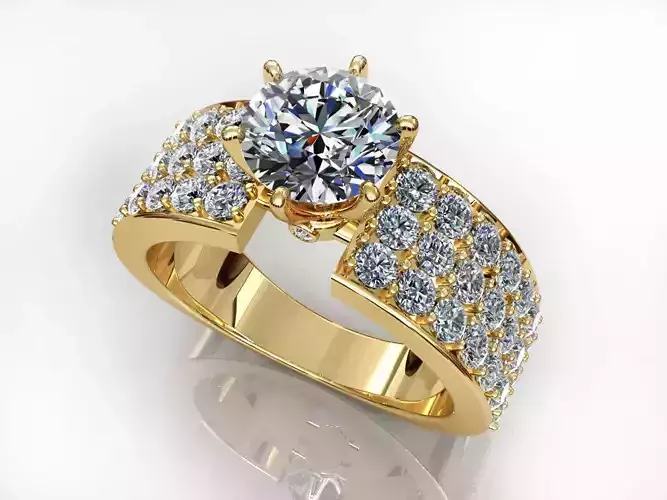 Three Row Diamond Ring