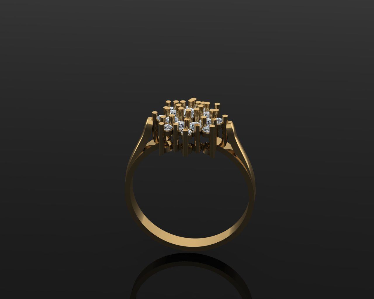 Gem set ring 3D print model_1