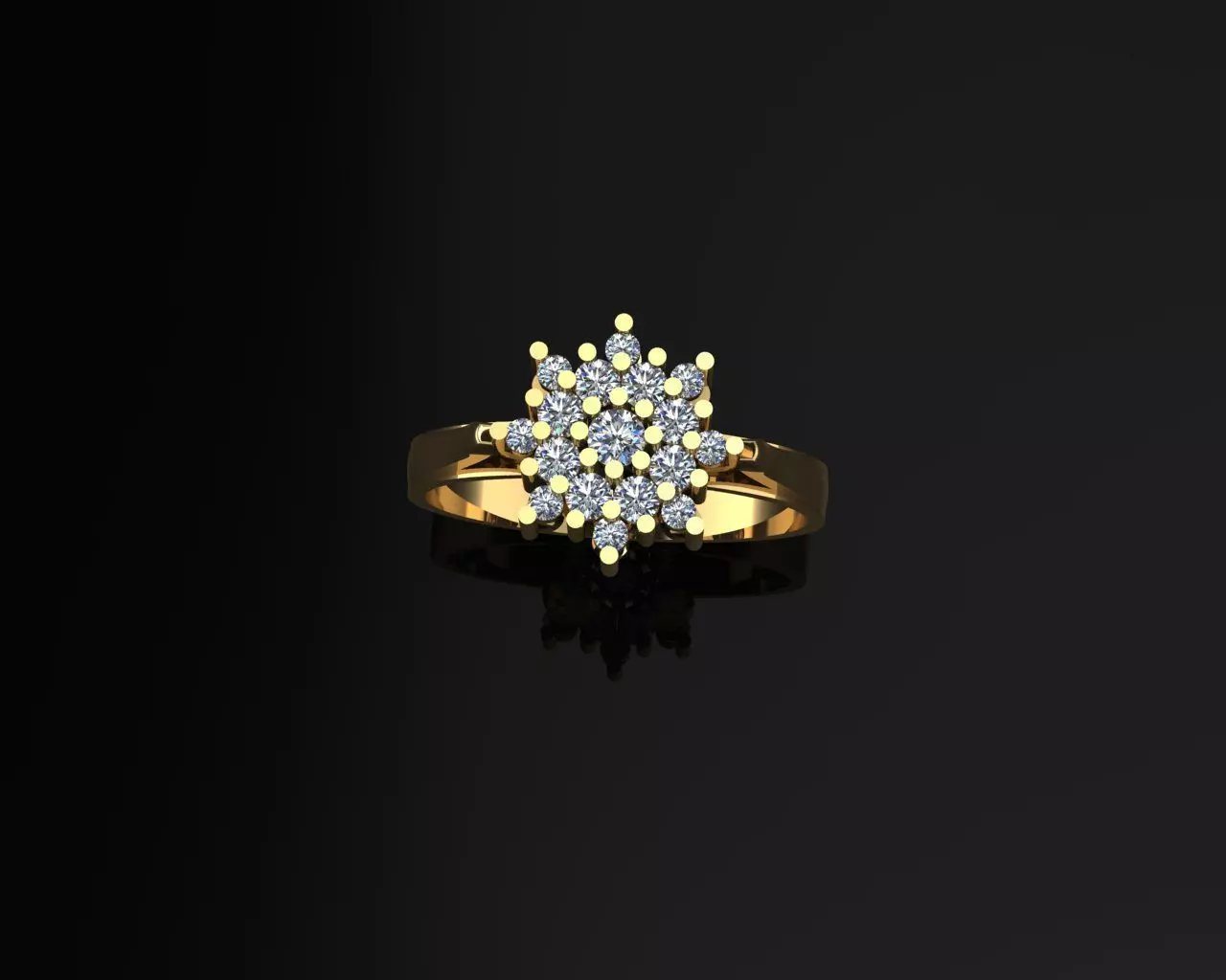 Gem set ring 3D print model_0