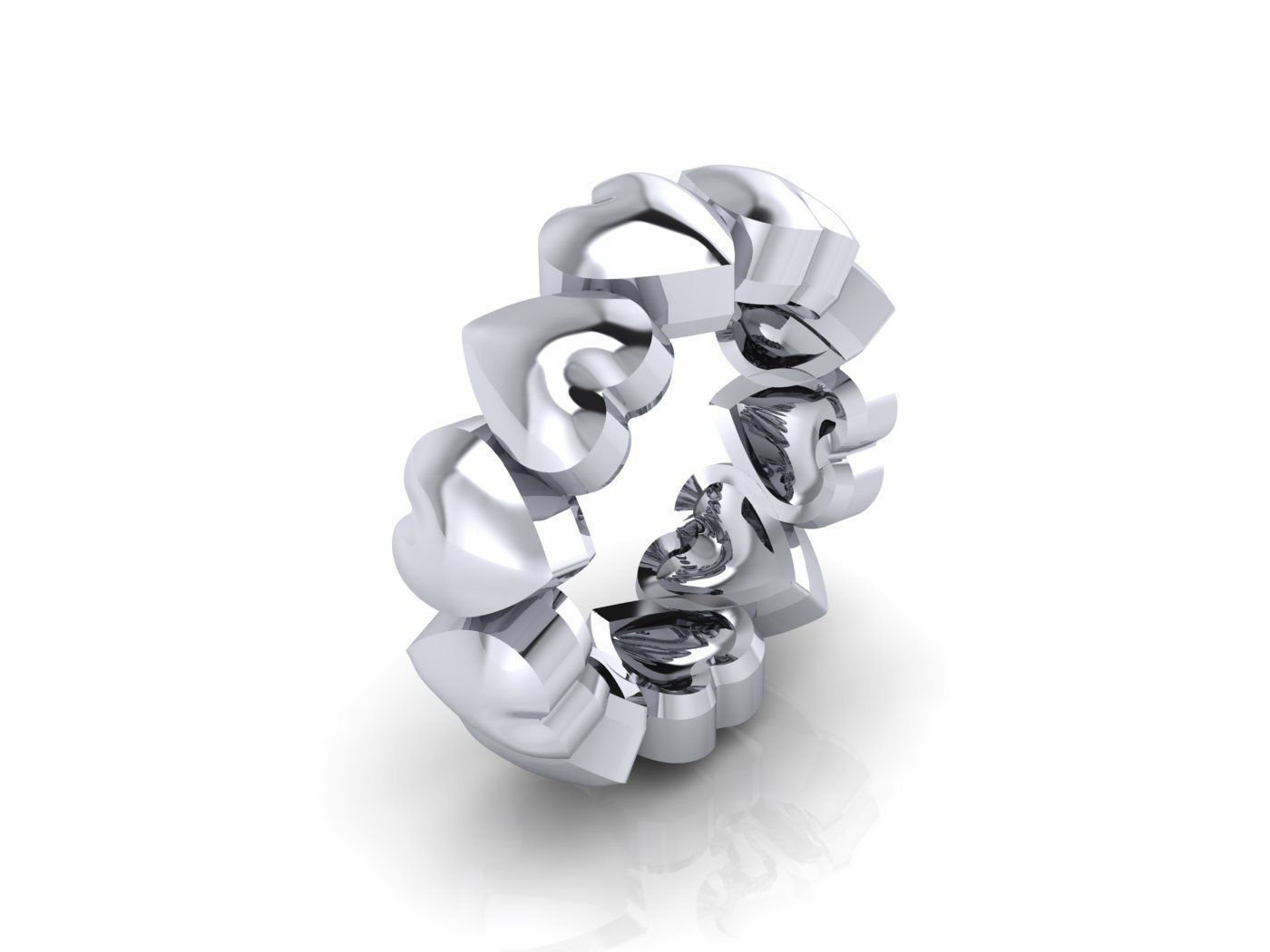Heart ring 3D print model_2