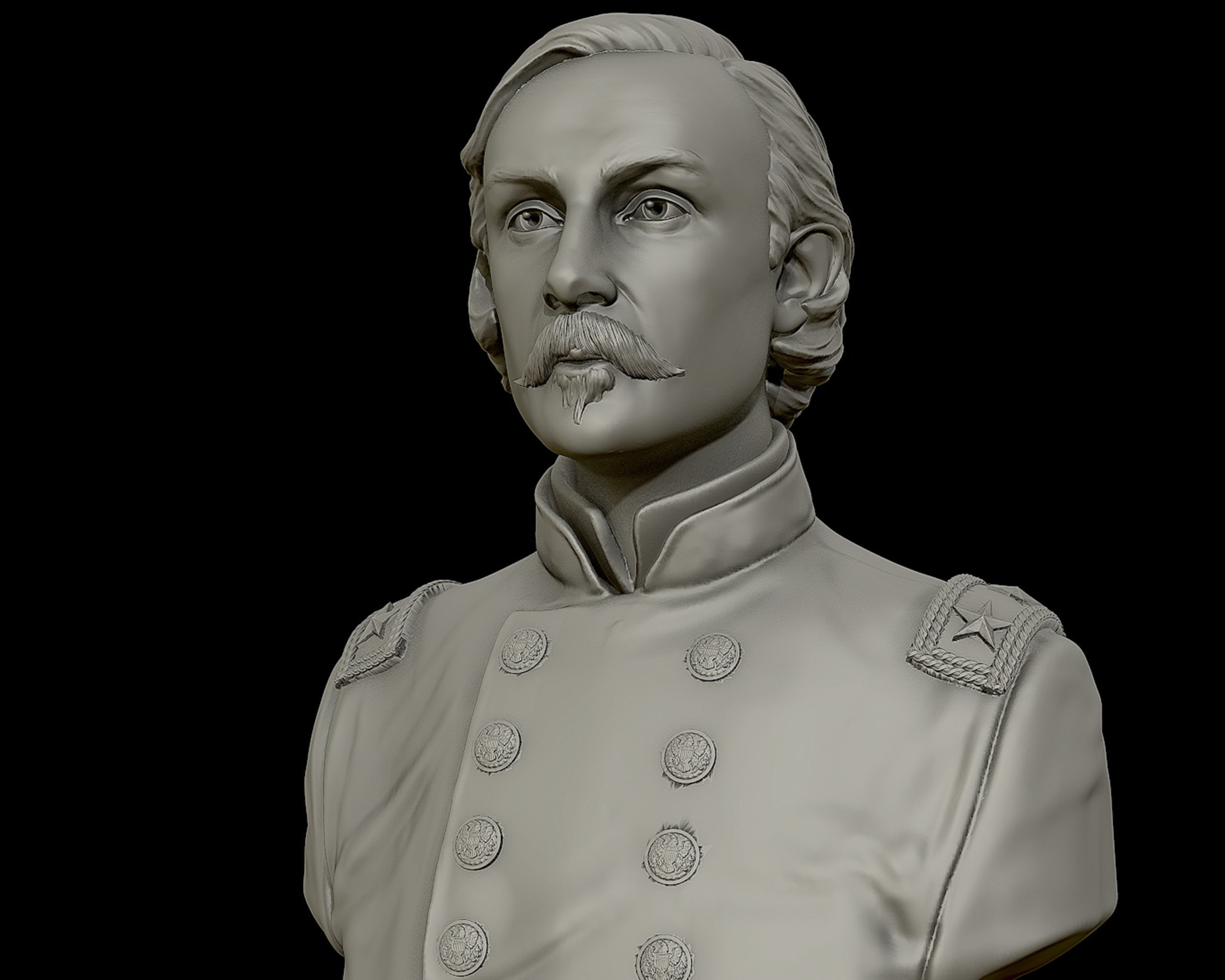 Gouverneur Warren sculpture 3D print model_6