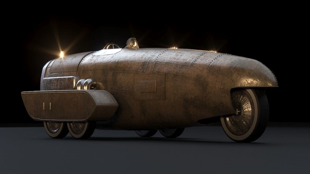 Vintage Race Car 3D model_4