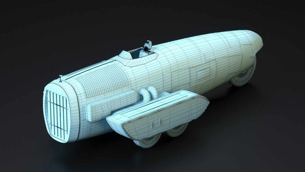 Vintage Race Car 3D model_7