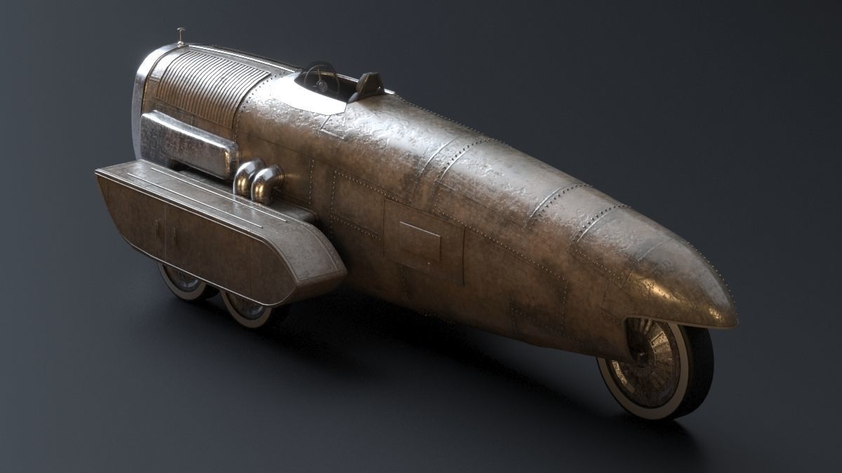 Vintage Race Car 3D model_3