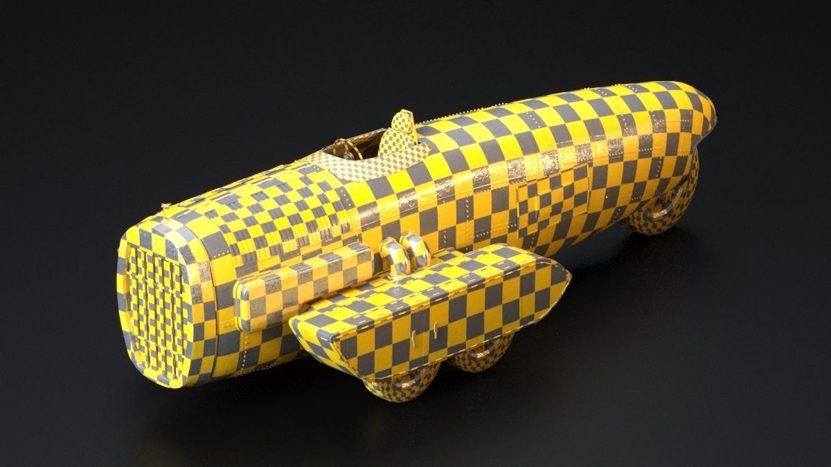 Vintage Race Car 3D model_5