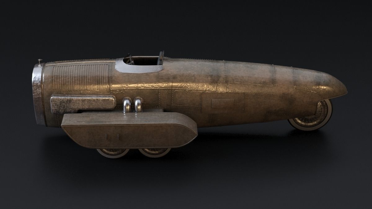 Vintage Race Car 3D model_2