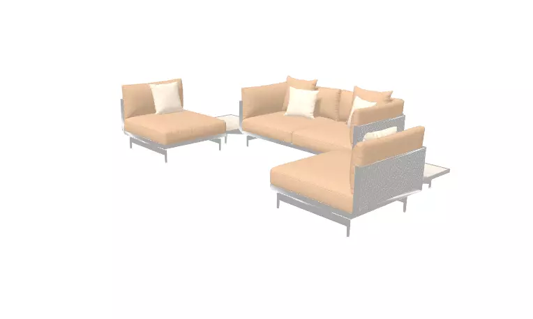 armchairs sofa coffee table 3D model_0