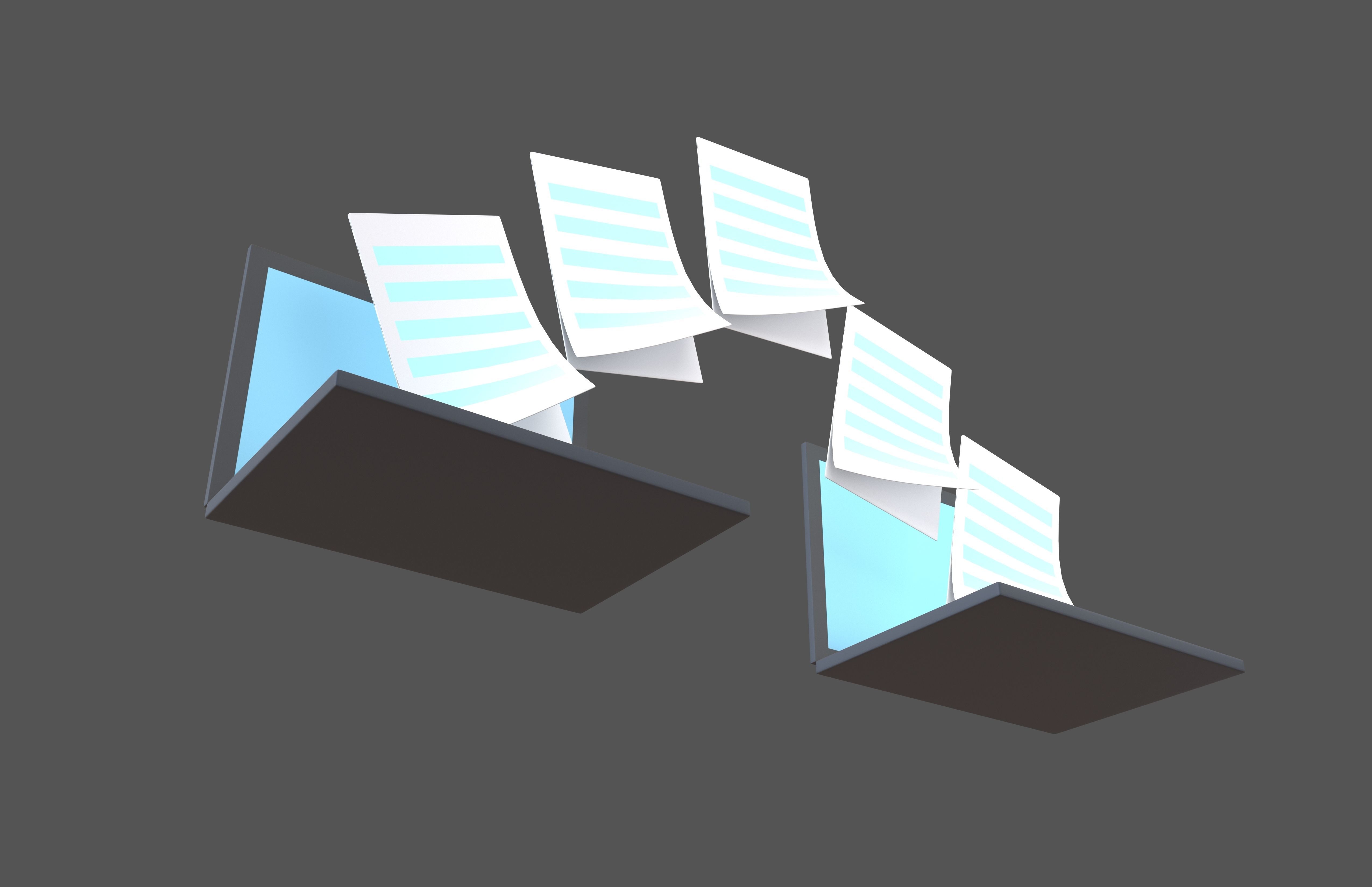 Files Transfer Icon v1 003 Low-poly 3D model_3