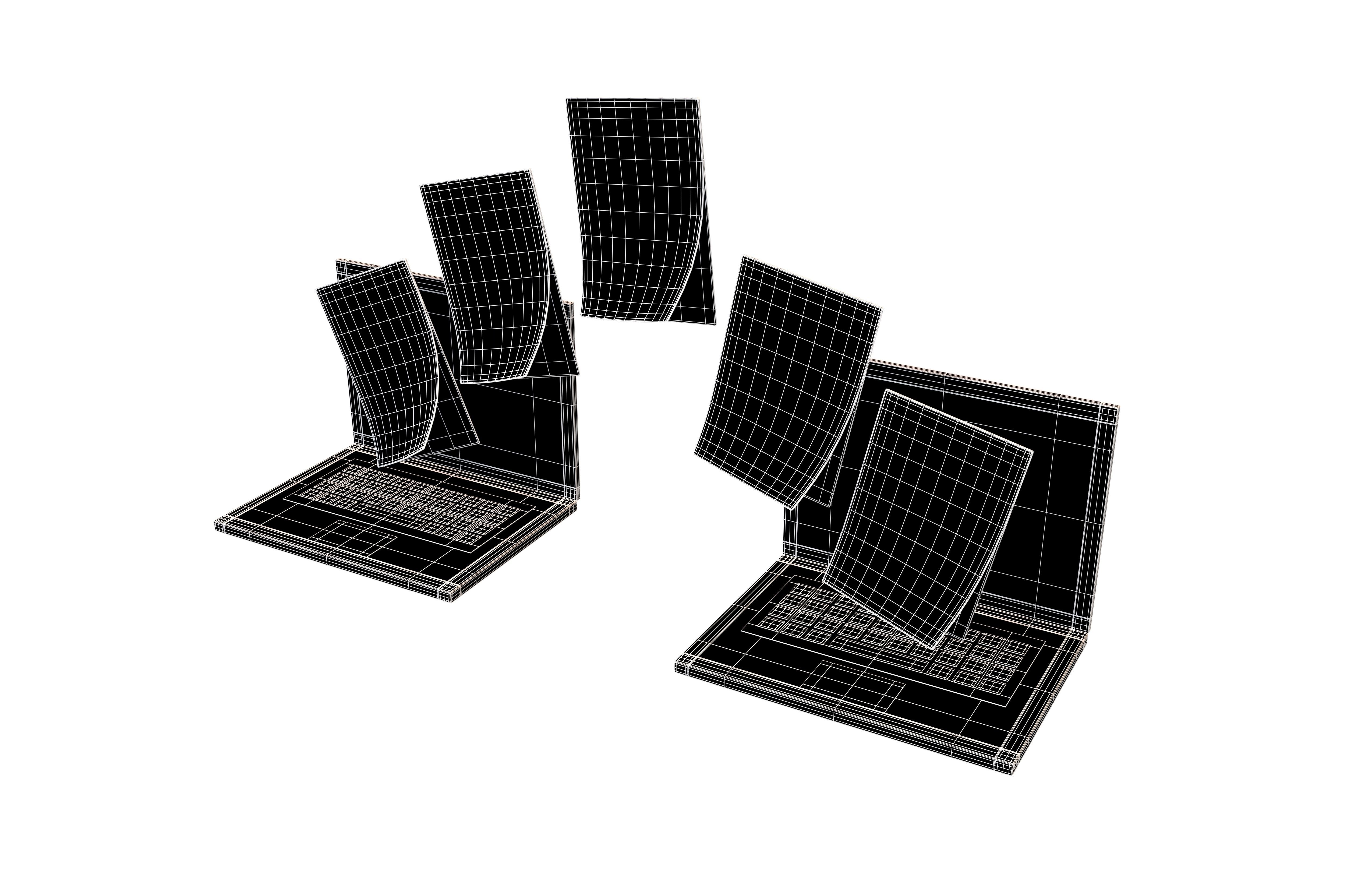 Files Transfer Icon v1 003 Low-poly 3D model_6