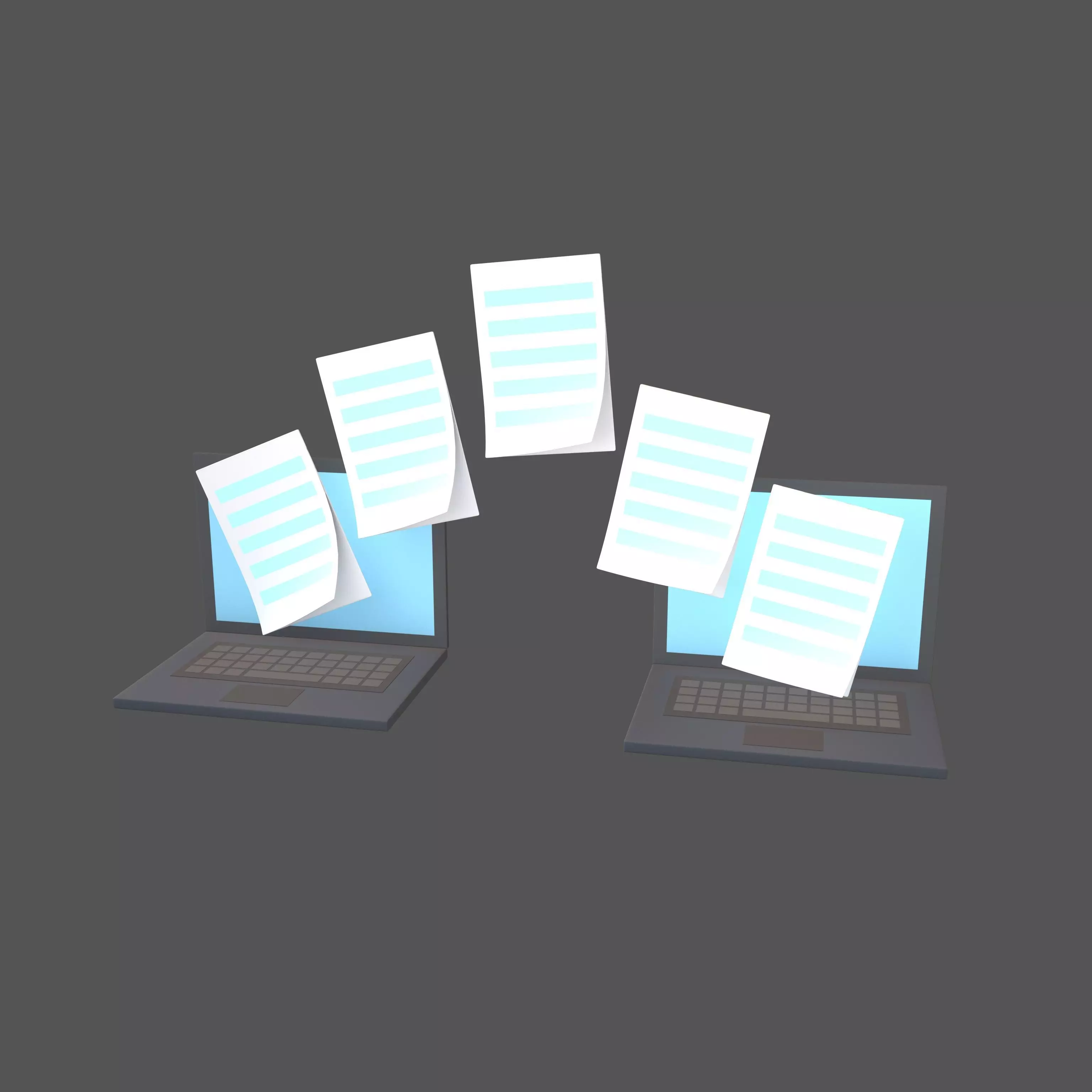 Files Transfer Icon v1 003 Low-poly 3D model_0