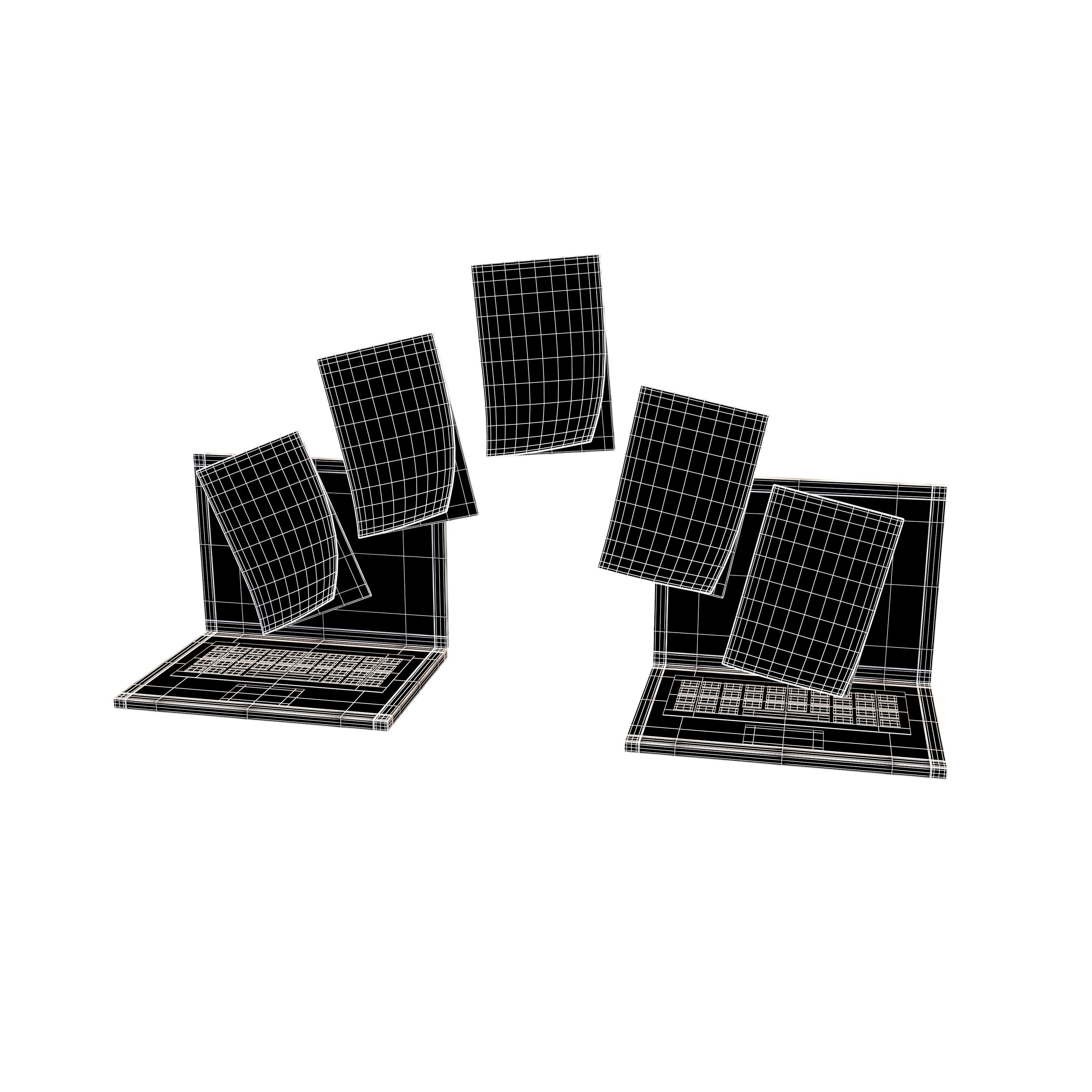 Files Transfer Icon v1 005 Low-poly 3D model_4