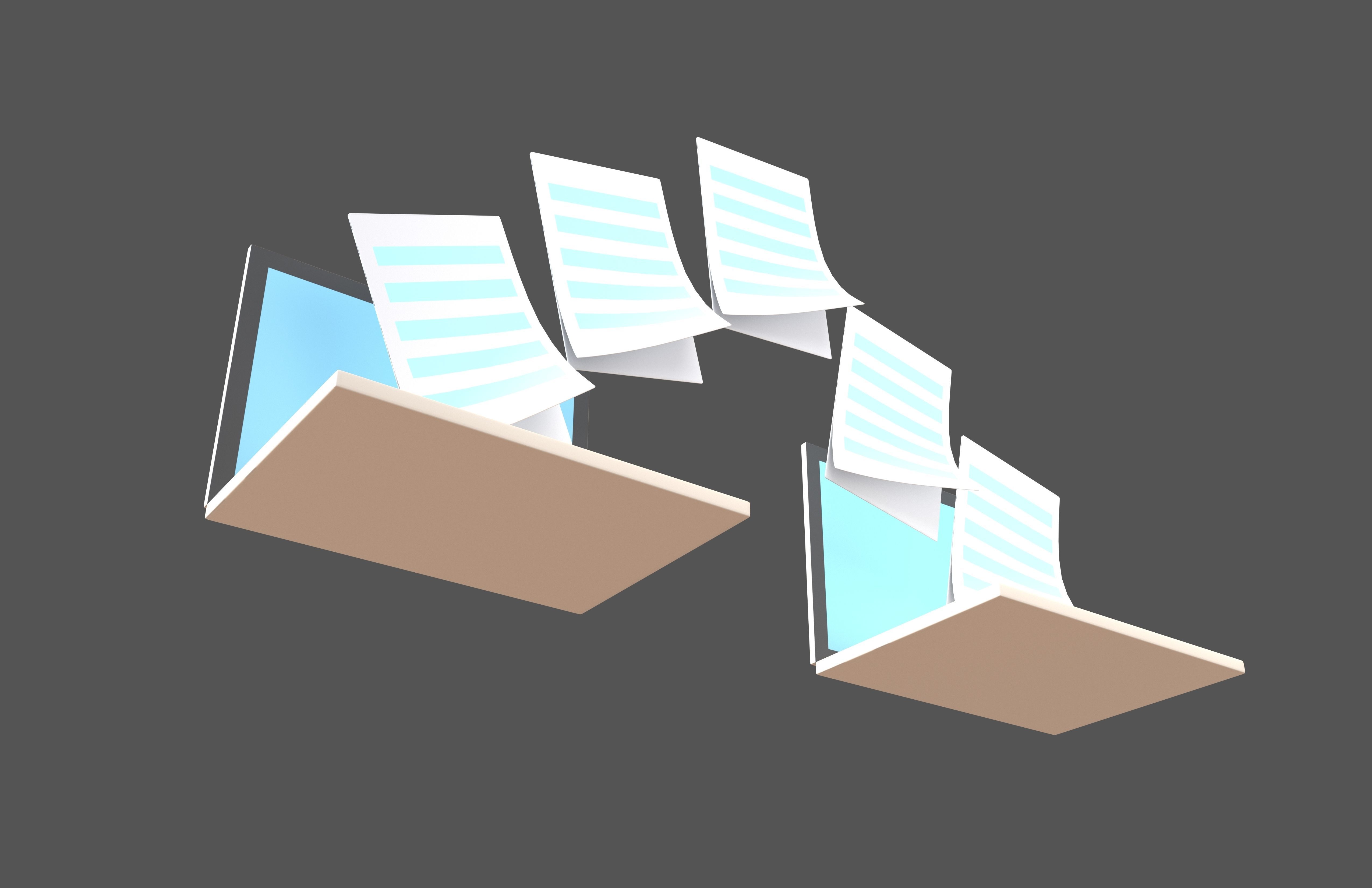 Files Transfer Icon v1 005 Low-poly 3D model_3