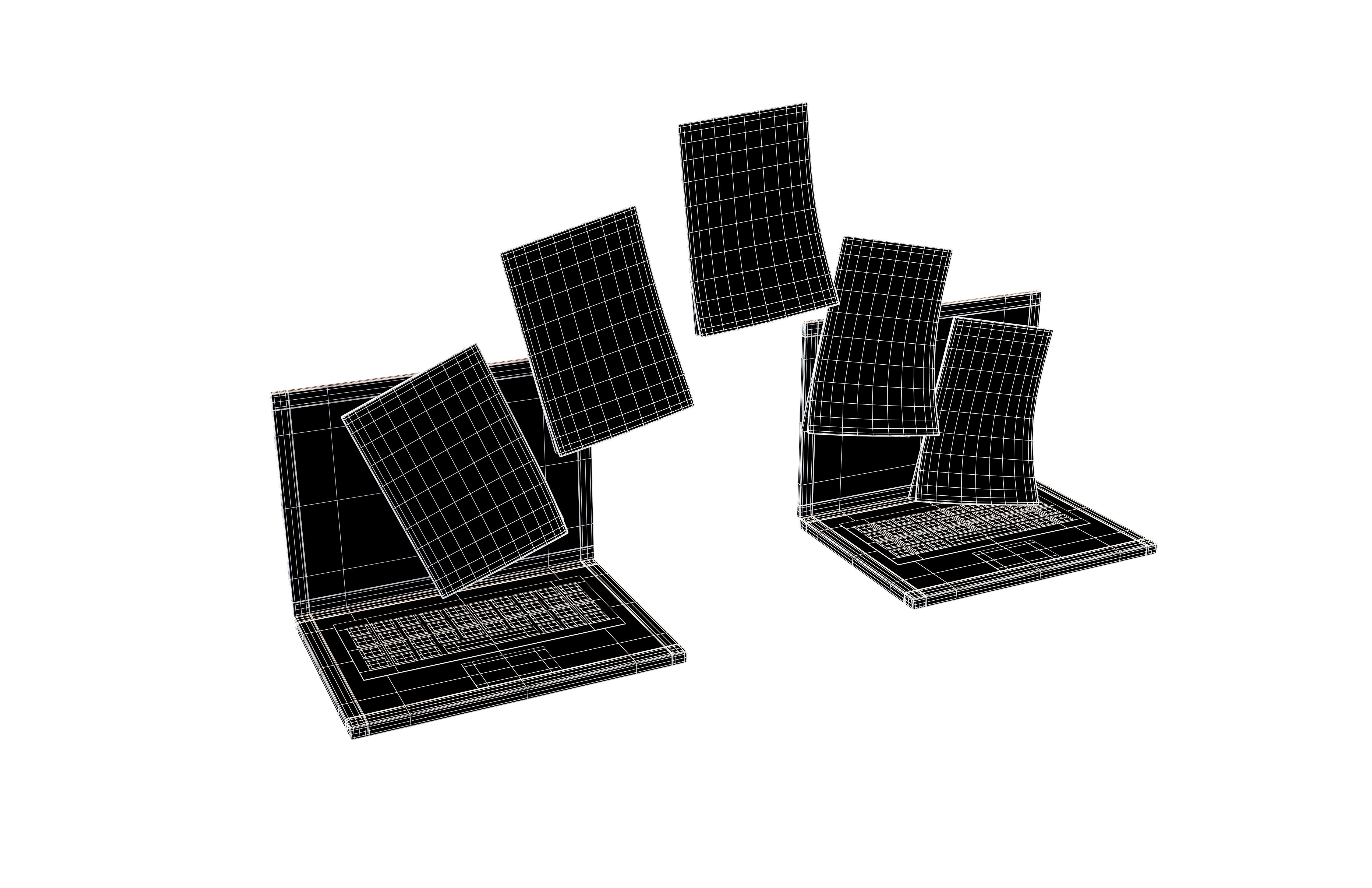 Files Transfer Icon v1 005 Low-poly 3D model_5