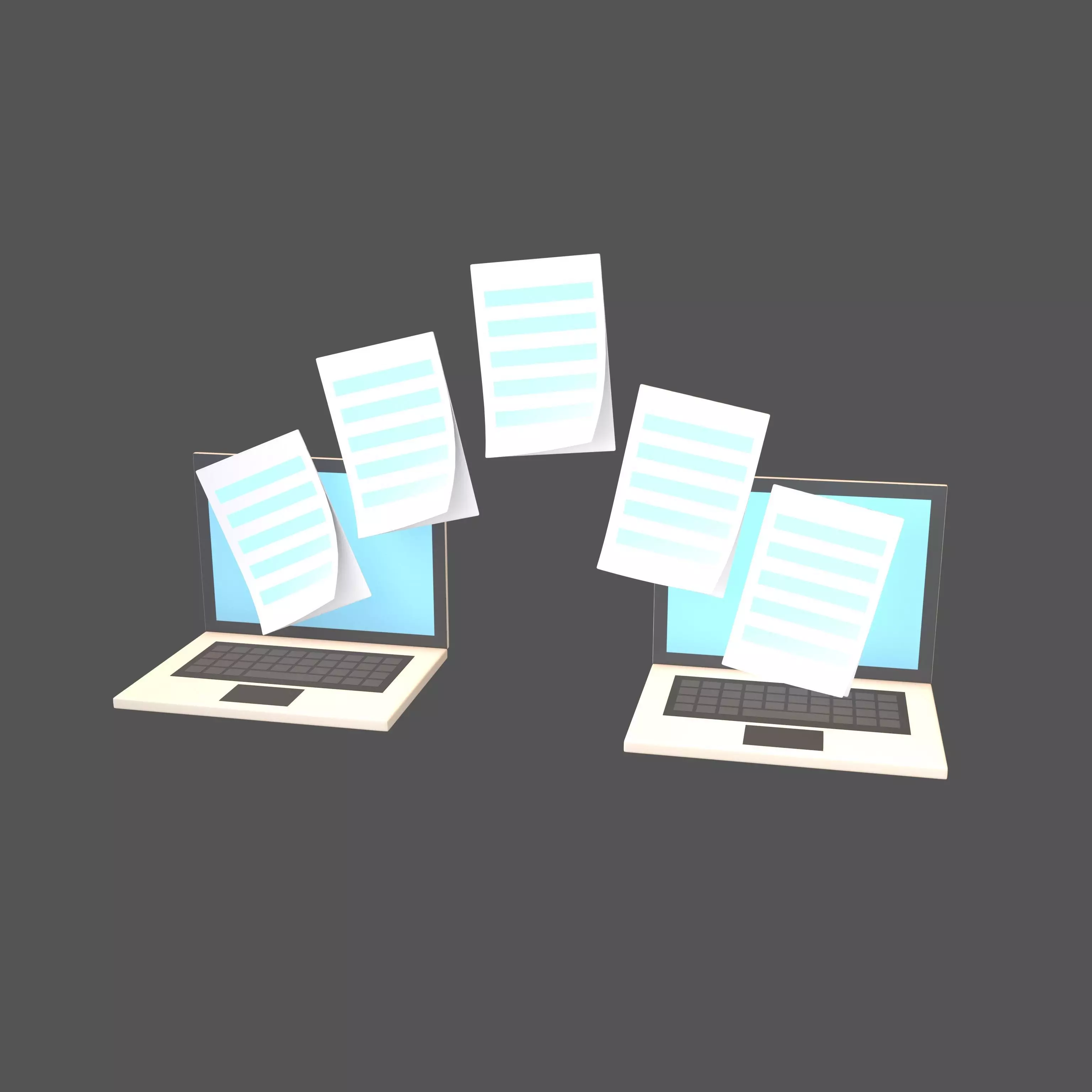 Files Transfer Icon v1 005 Low-poly 3D model_0