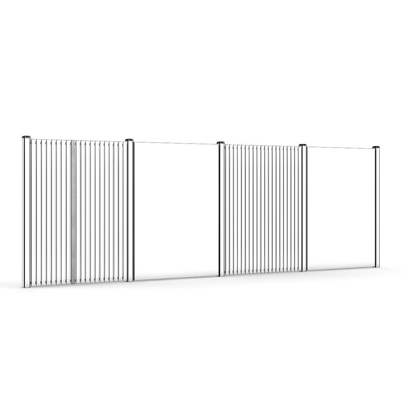 Concrete and Wood Fence 01 3D model_2