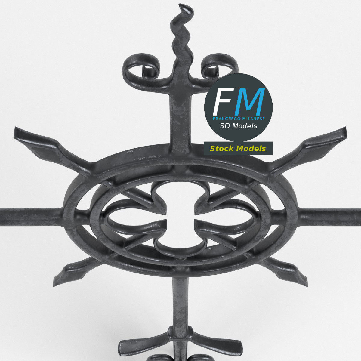 Cast iron Cross 3D model_6