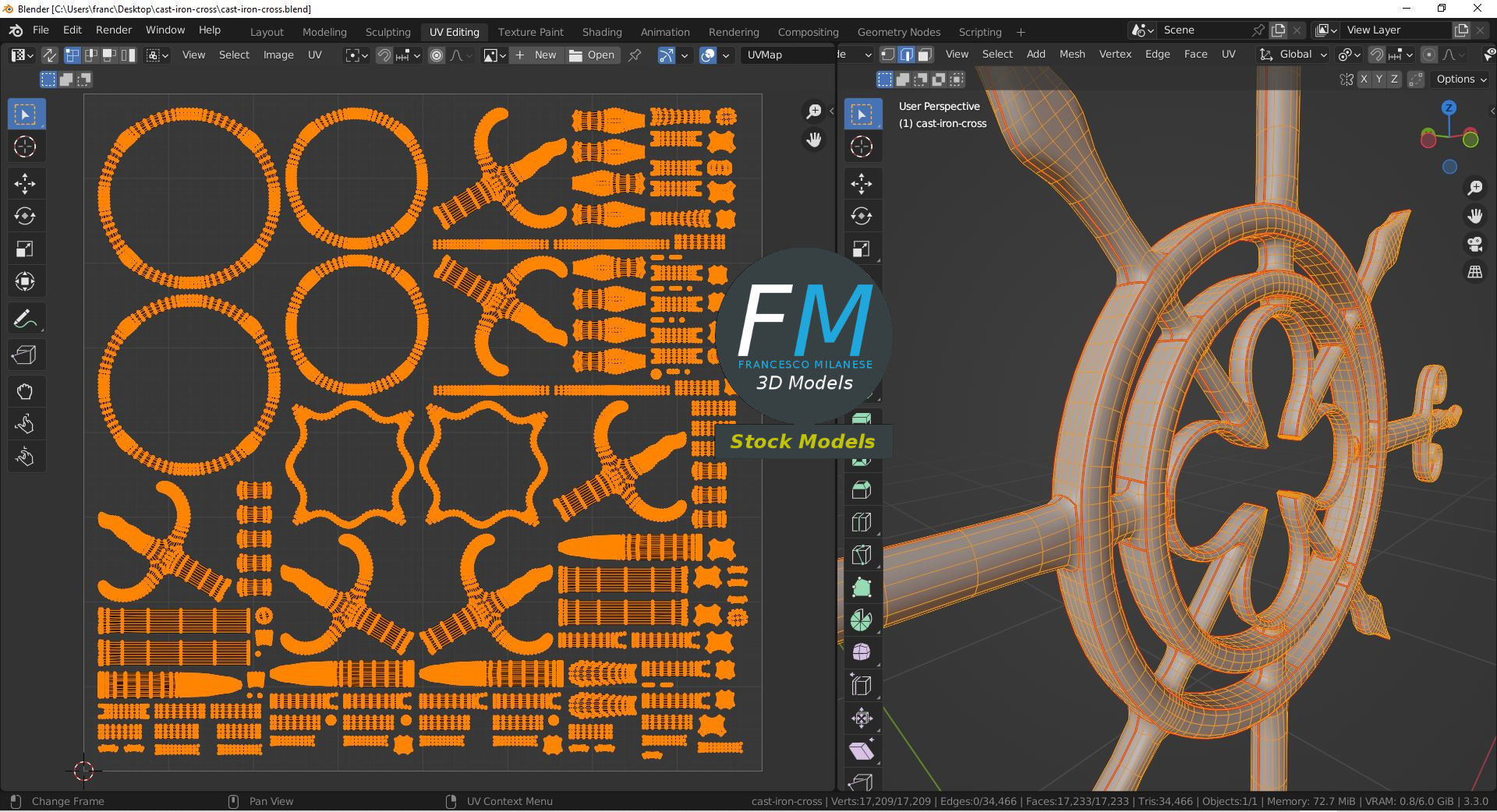 Cast iron Cross 3D model_10