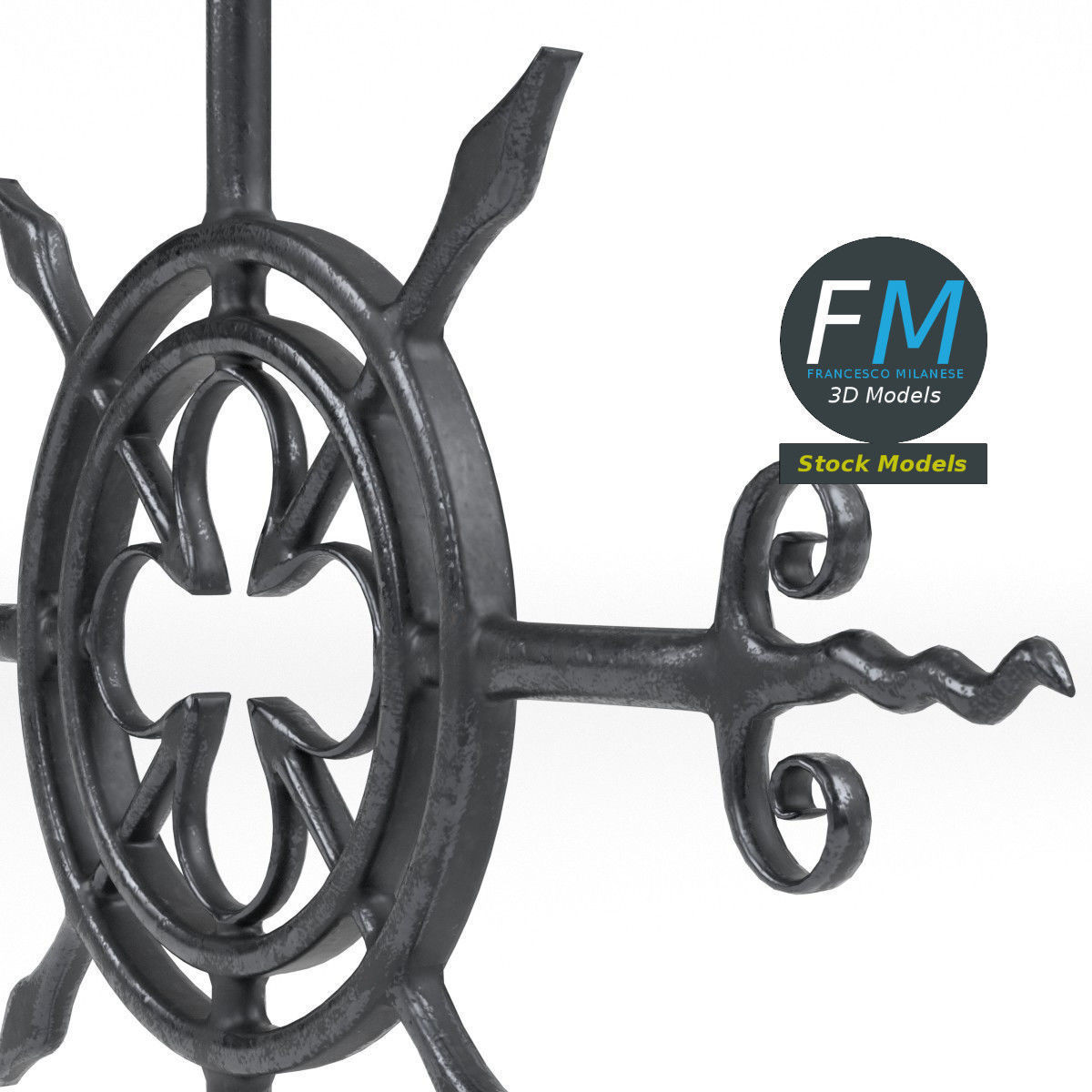 Cast iron Cross 3D model_4
