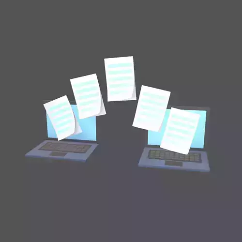 Files Transfer Icon v1 007 Low-poly 3D model