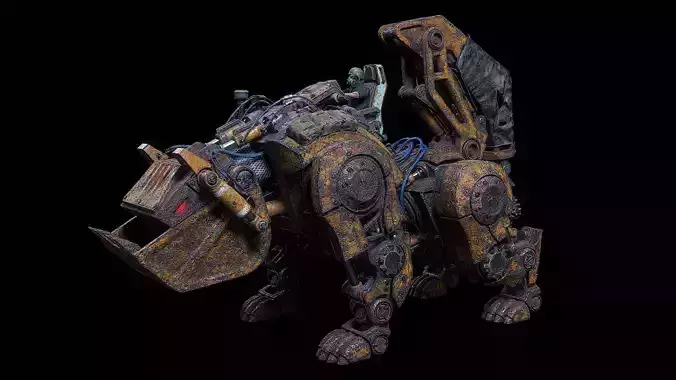 Dog robot K700 Low-poly 3D model