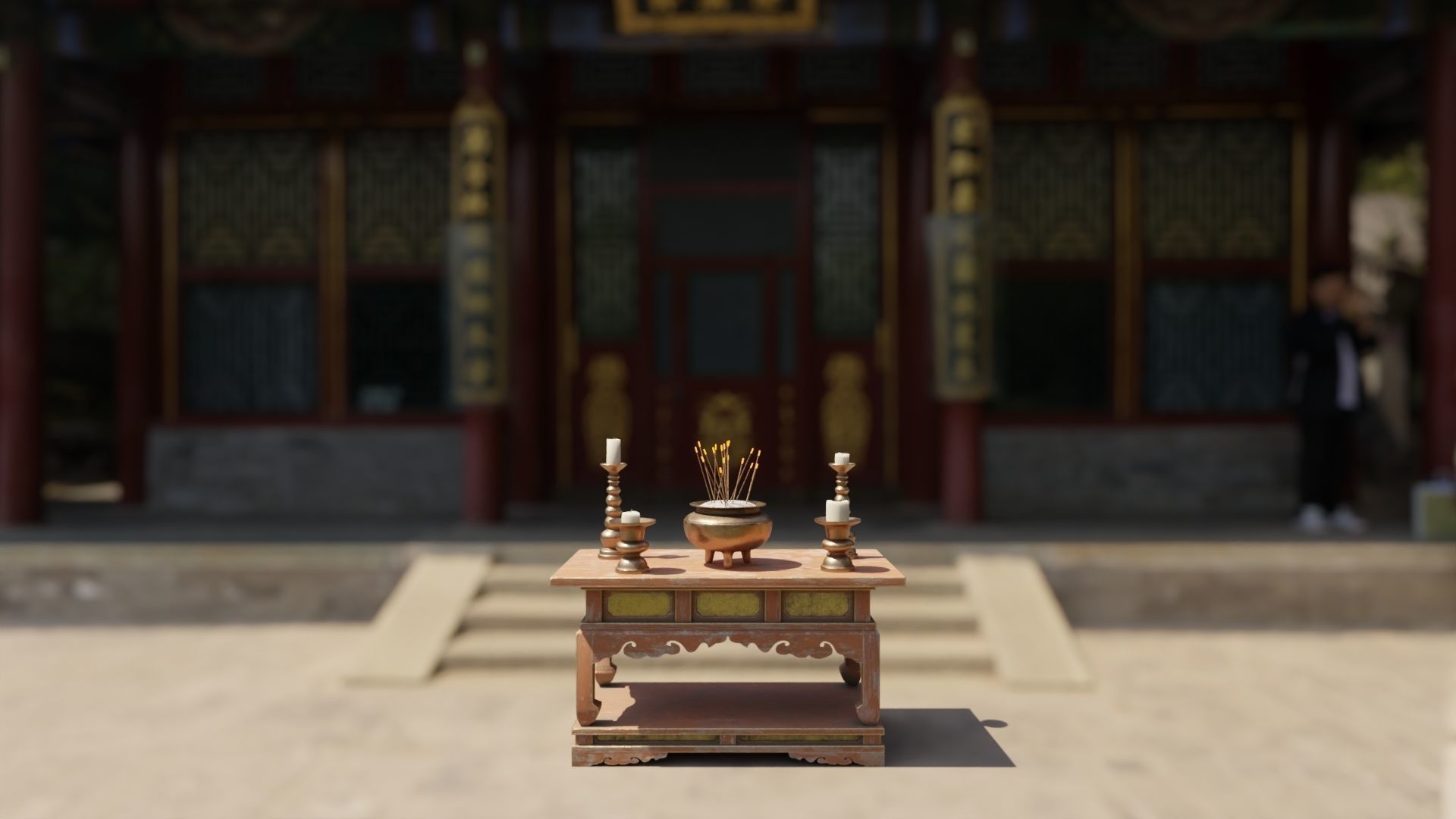 Japanese Temple Altar Low-poly 3D model_1