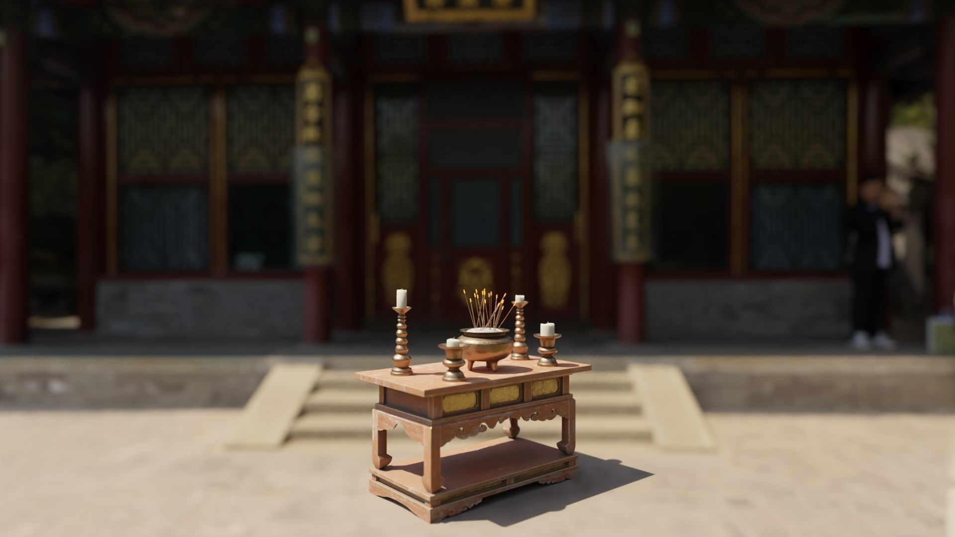 Japanese Temple Altar Low-poly 3D model_3