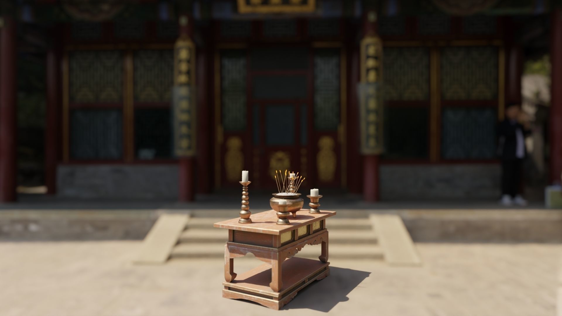 Japanese Temple Altar Low-poly 3D model_4