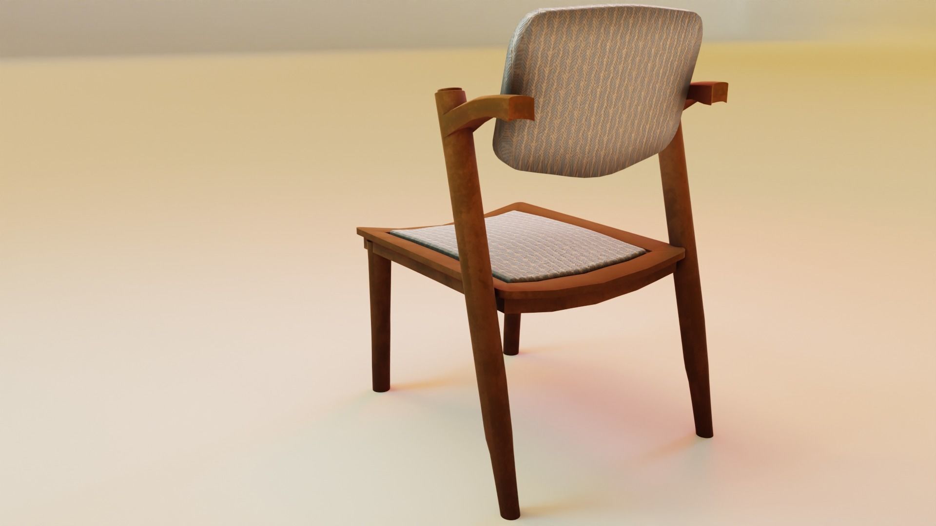 Modern Chair Low-poly 3D model_4