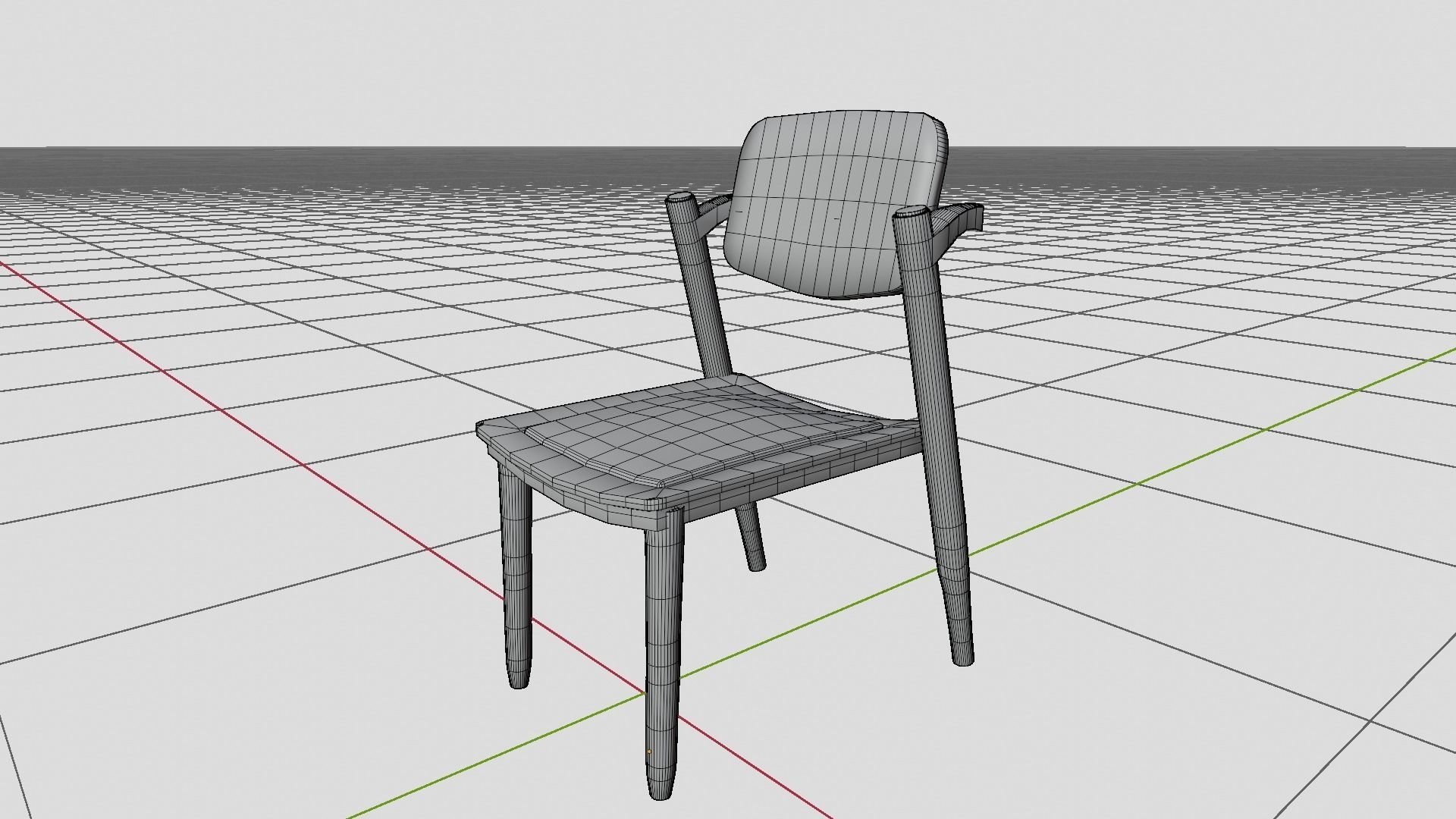 Modern Chair Low-poly 3D model_1