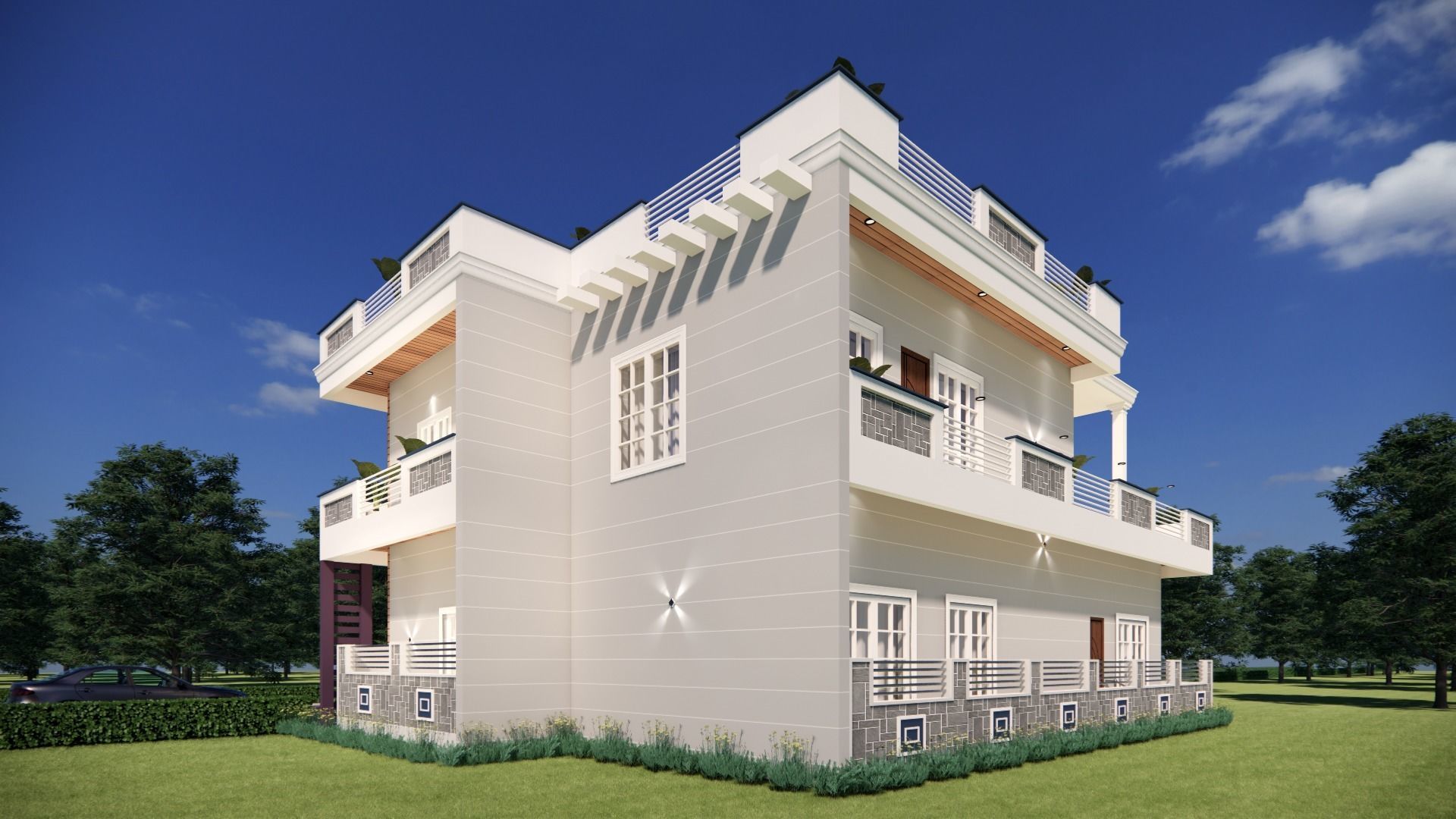 Architecture Moderen Home Concpet 3D model_2