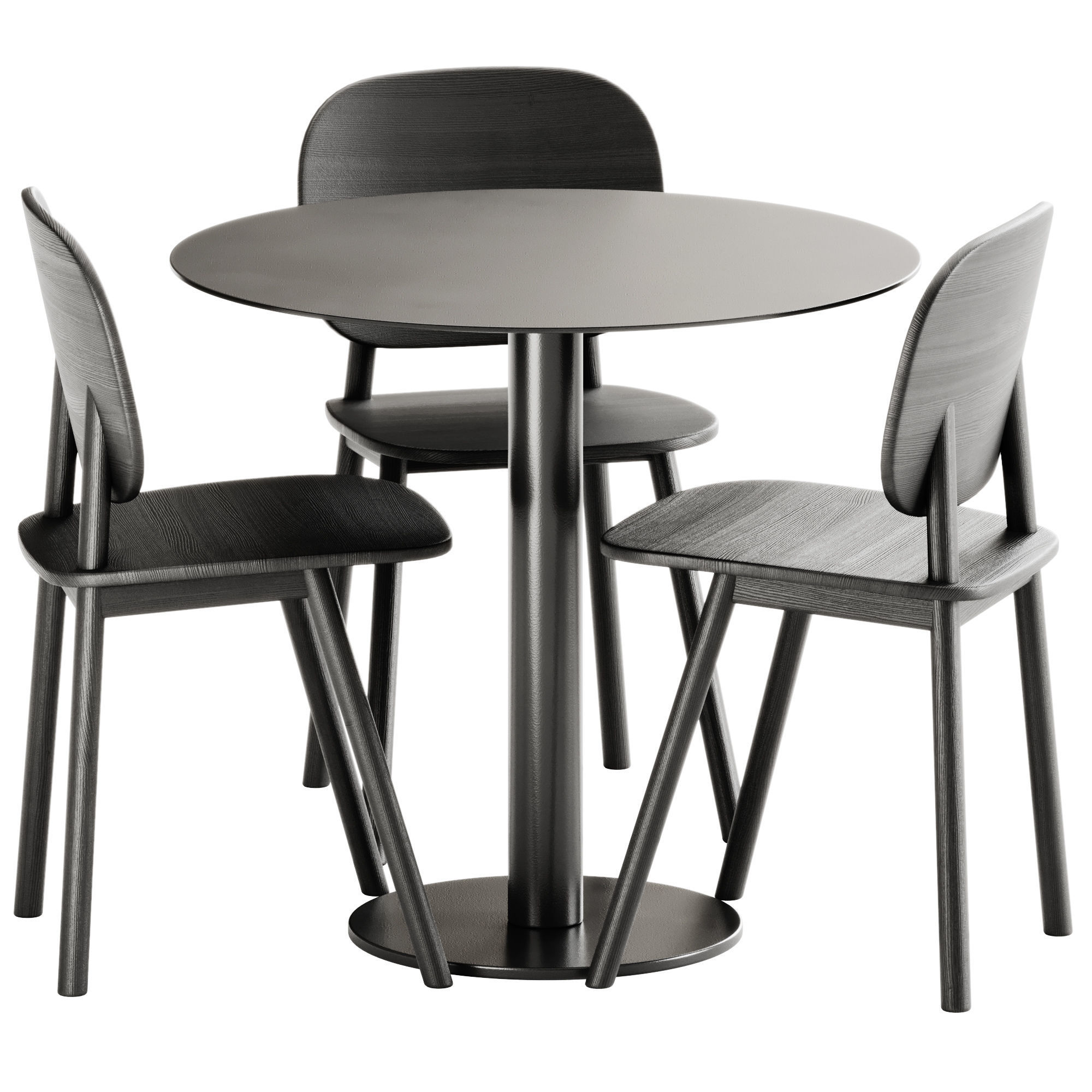 Mesa Mona Round Table by Diabla and Paddle Chair by Cruso 3D model_1