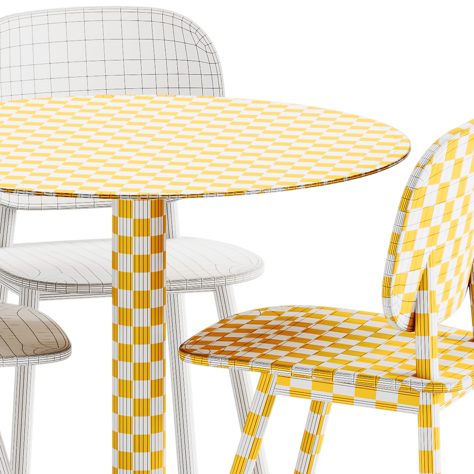 Mesa Mona Round Table by Diabla and Paddle Chair by Cruso 3D model_7