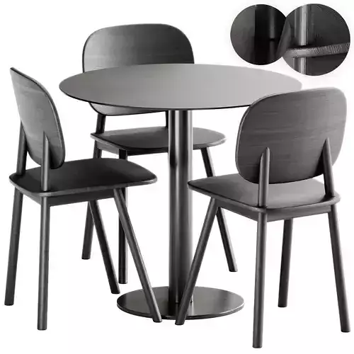 Mesa Mona Round Table by Diabla and Paddle Chair by Cruso