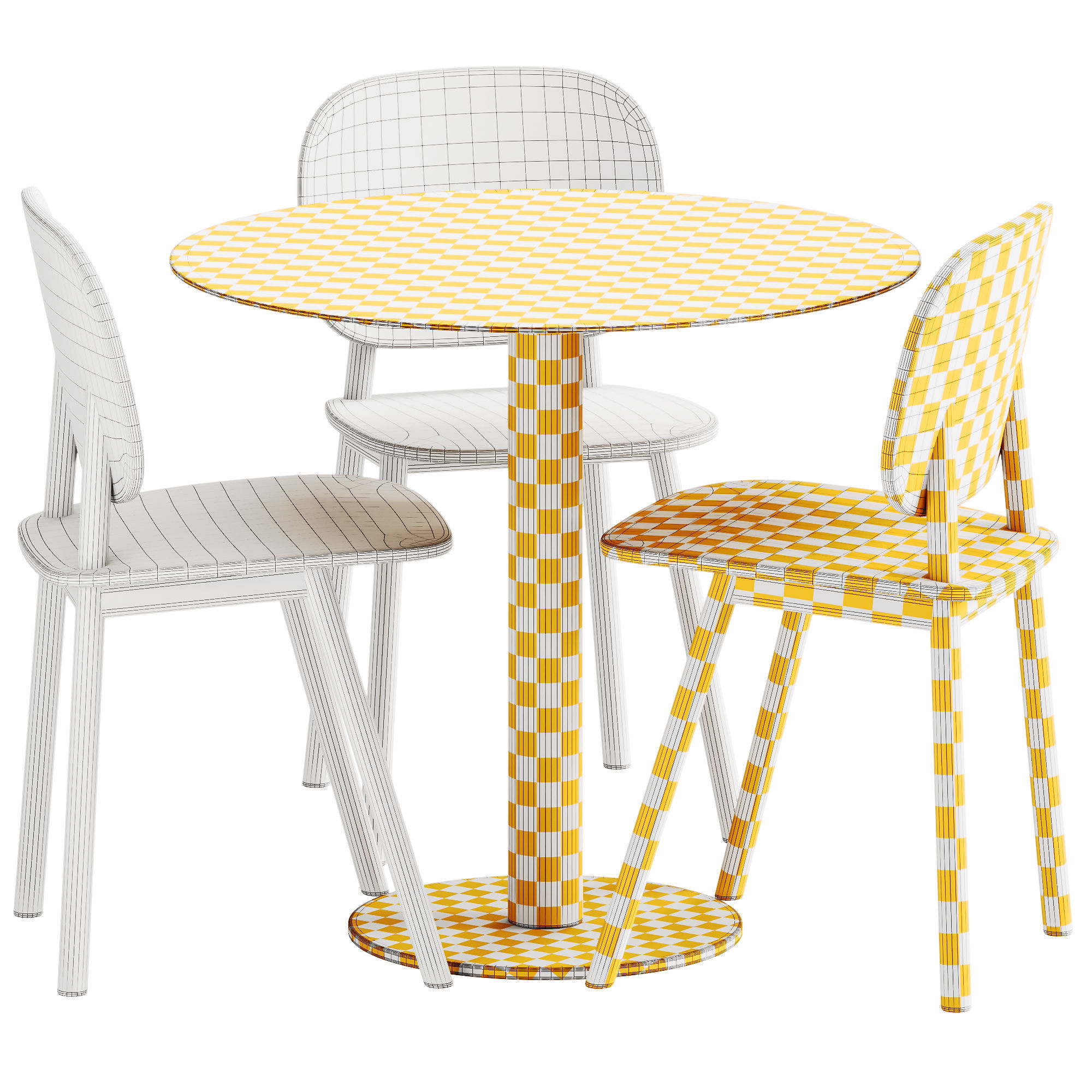 Mesa Mona Round Table by Diabla and Paddle Chair by Cruso 3D model_6