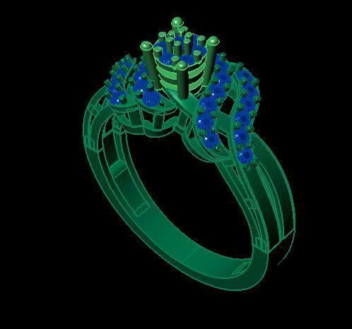 daimond ring 3D print model_6