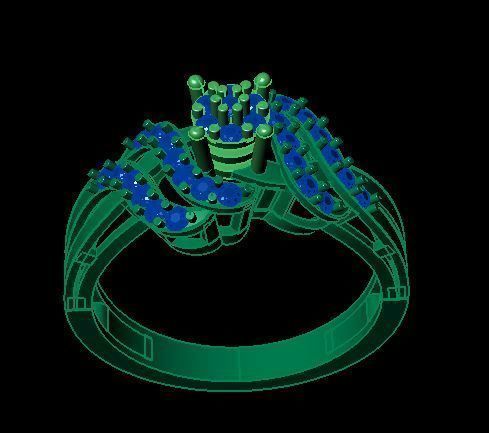 daimond ring 3D print model_5