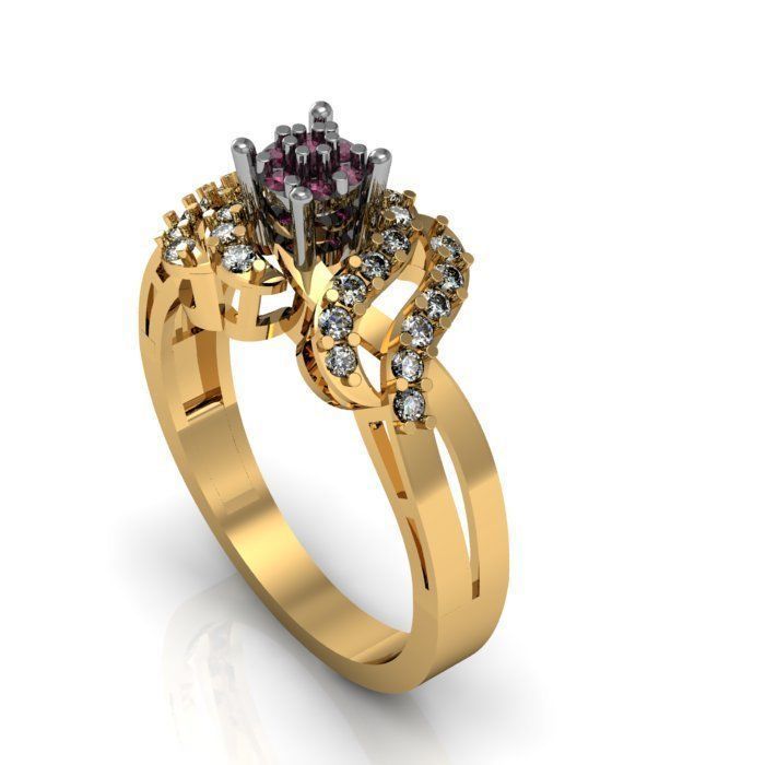 daimond ring 3D print model_3