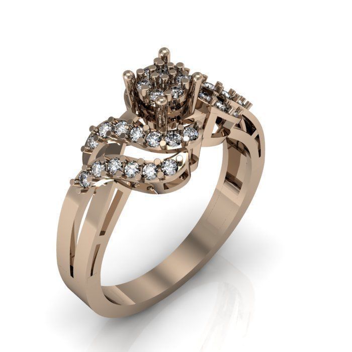 daimond ring 3D print model_4