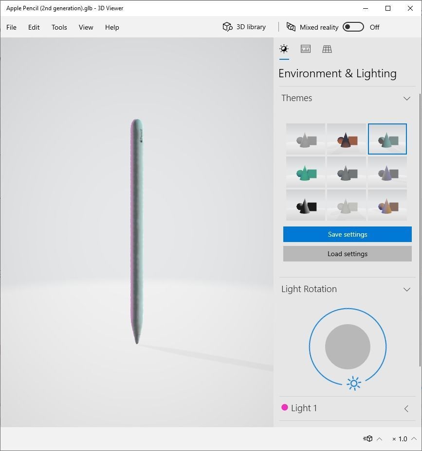 2nd generation Apple Pencil Free low-poly 3D model_8