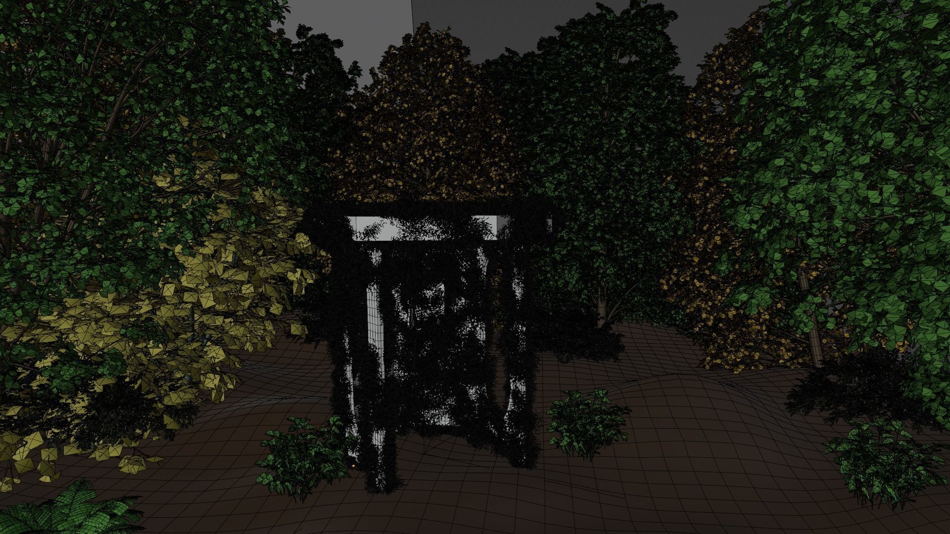 Stylized landscape scene with telephone box 3D model_8