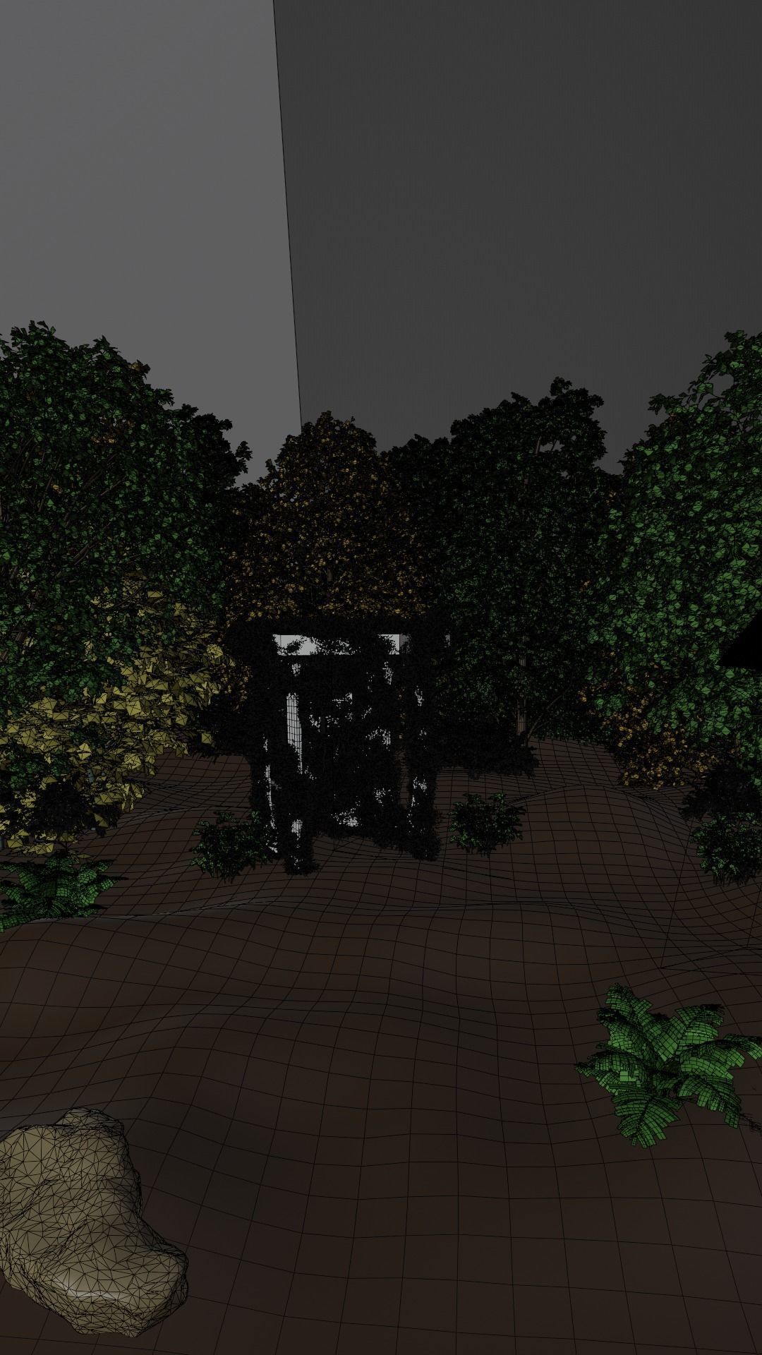 Stylized landscape scene with telephone box 3D model_6