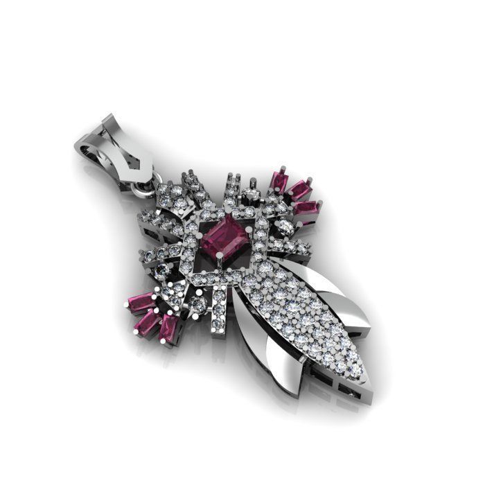 daimond and ruby pandant 3D print model_3