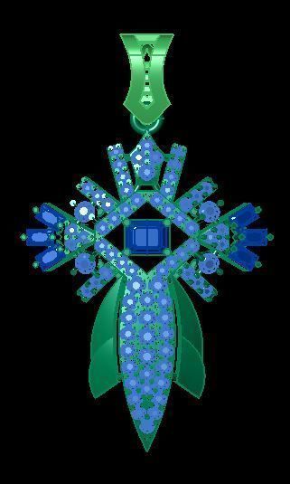 daimond and ruby pandant 3D print model_7