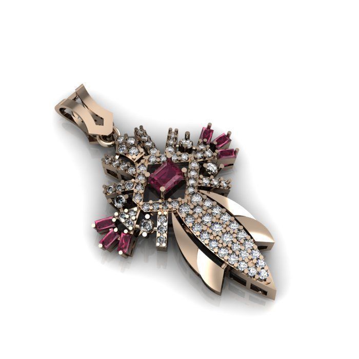 daimond and ruby pandant 3D print model_5