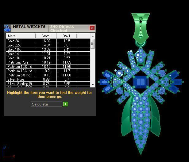 daimond and ruby pandant 3D print model_10