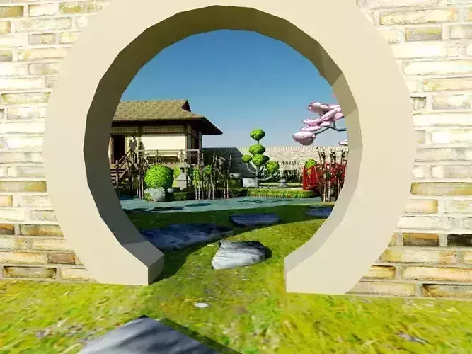 Simple garden Japanese house 3D print model
