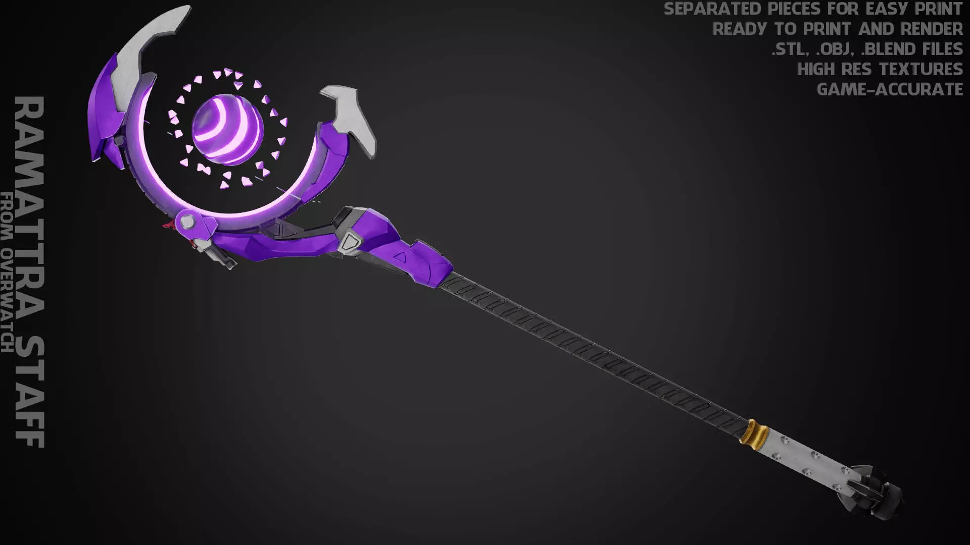 Overwatch 2 Ramattra Staff for Cosplay 3D print model_0
